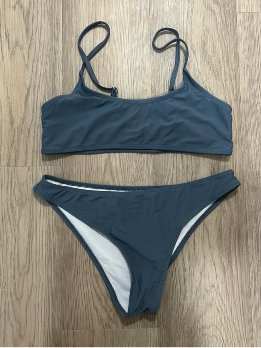 ROMWE Slate Blue Bikini Set